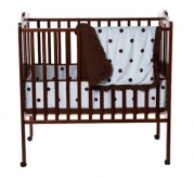 American Baby Company 3-Piece Portable/Mini Crib Set with Large Espresso Dot, Blue