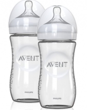 Philips AVENT 8 Ounce Natural Glass Bottles, 2-Pack