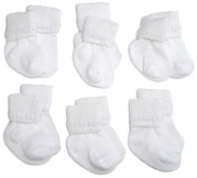 Jefferies Socks Rock-A-Bye Bootie, 6 Pack, White, 0-9 Months