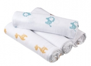 Aden by aden + anais 100% Cotton 4 Pack Muslin Swaddle Blanket, Safari Friends