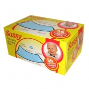 Sassy Baby Changing Pads 36 Count Box, White