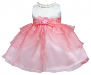 Baby-Girls KID Collection Ruffle Tiered Dress 12M Med Ivory Coral (Kid B802)