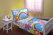 Everything for Kids Happiness 4 Piece Toddler Bedding Set,Turquoise/Pink