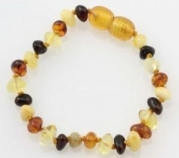 The Art of CureTM Baltic Amber Baby Teething Bracelet - Multi-Colored W/the Art of Cure Jewelry Pouch-TM