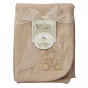 American Baby Company Organic Embroidered Receiving Blanket, Mocha