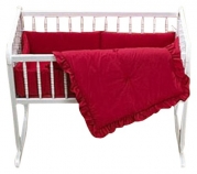 Baby Doll Bedding Solid Cradle Set, Red