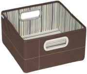 JJ Cole Collections Storage Box, Cocoa Stripe, 6.5