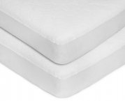 Kids Line Quilted 2 Pack Fitted Crib Pad, White