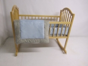 Baby Doll Bedding Zuma Cradle Bedding Set, Grey/Blue