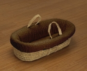 Baby Doll Bedding Sheepskin Moses Basket Set, Chocolate