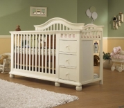 Sorelle Cape Cod Crib and Changer with Toddler Rail, French White