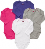 Carter's 4-Pack Long Sleeve Bodysuits - Assorted Colors - 3M