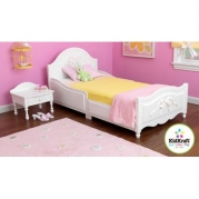 White Finish Tiffany Style Kid's Toddler Cot Bed Frame