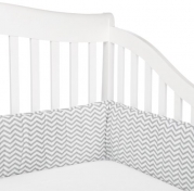American Baby Company 100% Cotton Percale Crib Bumper, Zigzag Grey