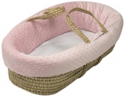 Baby Doll Heavenly Soft Doll Moses Basket Set, Pink