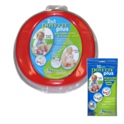 Potette Plus Travel Potty includes EXTRA 10-Pack of Liners(random color either BLUE, GREEN, or RED)