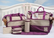 SoHo- Lavender Diaper bag with changing pad 6 pieces set
