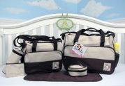 SoHo- Brown Diaper bag with changing pad 6 pieces set