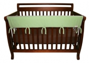 Trend Lab Fleece CribWrap Wide Rail Cover for Crib Front or Back, Sage Green