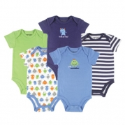 Luvable Friends Hanging 5 Pack Monster Bodysuits, 3-6 Months