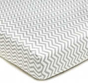 American Baby Company 100% Cotton Percale Fitted Crib Sheet, Zigzag Grey