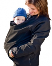 Peekaru Soft Shell Baby Carrier Cover Coat, Black, Small
