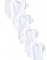 Gerber Unisex-Baby 5 Variety Pack Onesies Brand, White, 6-9 Months