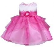 KID Collection Baby-Girls Ruffle Tiered Dress 18M Lg Pink Fuchsia (Kid B802)
