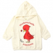 Mademoiselle Papillon (Miss Butterfly) - Pull-Over Hoodie Sweatshirt - Bird with Flower