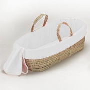 Classic Solid Moses Basket - Color: White