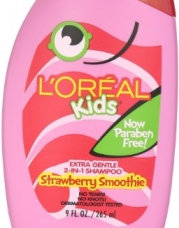 L'Oreal Kids Strawberry Smoothie 2-in-1 Shampoo for Extra Softness, 9.0 Fluid Ounce