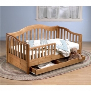 Sorelle Grande Toddler Bed with Drawer, Oak on Pine