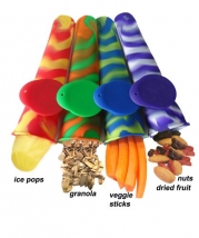 Slim Snack: Fits in Lunchboxes Where Bulky Lunch Containers Don't. SNACK BAG & POPSICLE ALL IN ONE! Bring Snacks to Work, School, Gym & Make Blender Pops! (Pack of 4)