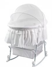 Dream On Me Lacy Protable 2 in 1 Bassinet and Cradle, White