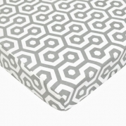 American Baby Company 100% Cotton Percale Fitted Portable/Mini Crib Sheet, Gray Honeycomb