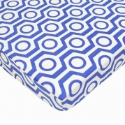 American Baby Company 100% Cotton Percale Fitted Portable/Mini Crib Sheet, Royal Hexagon