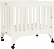 babyletto Grayson Mini Crib with Mattress Pad, White