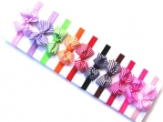 Ema Jane - Baby Hair Flower, Bow, and Headband Sets (Grosgrain Bows (Stripes) on Iridescent Headbands)