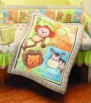 Summer Infant 4 Piece Monkey Jungle Collection Crib Set, Neutral
