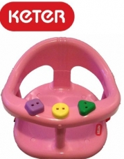Keter Baby Bath Seat Ring Bathtub Tub Plastic Non Toxix PINK Color For 7 - 16 Months /// Max. 13Kg / 28.6Lbs