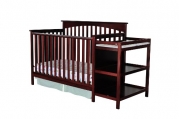 Dream On Me Chloe 5 in 1 Convertible Crib with Changer in Cherry