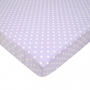 American Baby Company 100% Cotton Percale Fitted Portable/Mini Crib Sheet, Lavender Dots