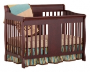 Stork Craft Calabria 4 in 1 Fixed Side Convertible Crib, Cherry