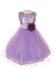 Kid's Dream Girl's Lilac Sequin Bodice Mesh Girl Dress-lilac-6