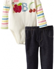 Watch Me Grow! by Sesame Street Baby-girls Newborn 2 Piece Stripped Abc Creeper and Pant, Beige, 6-9 Months