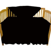 Solid Color Black Portable Crib bedding