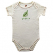 Hudson Baby Organic Bodysuit - Pea Ecru - 0-3 Months