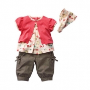 Urparcel Baby Girls Fruits Pattern T-shirt Shorts Pants Outfits Sets 0-3 Years