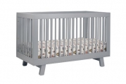 babyletto Hudson 3-in-1 Convertible Crib with Toddler Rail, Grey