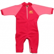 Petal Sun Protective Baby Suit by NoZone in Red / Petal, 0-6 mo.